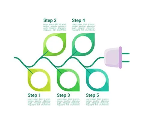 Green power generation infographic chart design template Illustrazione stock