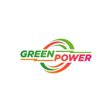 Green Power Logo Design Symbol Stock Illustration