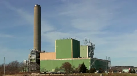 Green power plant on cape cod canal; 5 Stock Footage 10882043