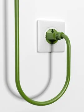 Green power plug 库存插图