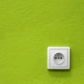 Green power socket Stock Photos