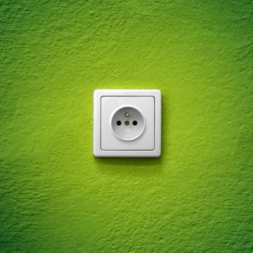Green power socket Stock Photos