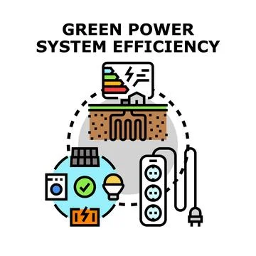 Green power system optimizing energy efficiency Stock Illustration