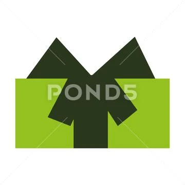 Green present box decoration ornament icon isolated design Stock Illustration