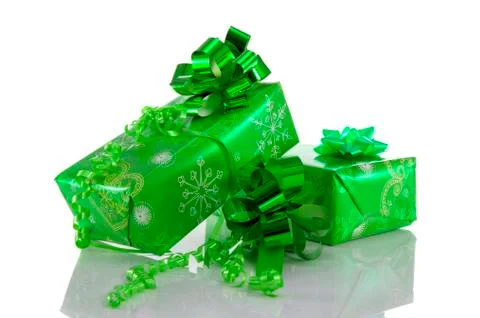 Green present box Stock Photos