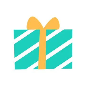 Green present flat icon isolated on white Stock Illustration