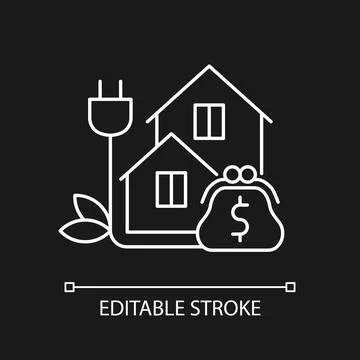 Green pricing program white linear icon for dark theme Stock Illustration