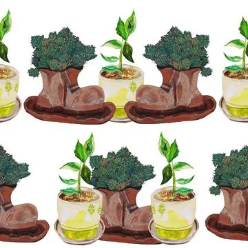 Green prickly cactus Stock Illustration