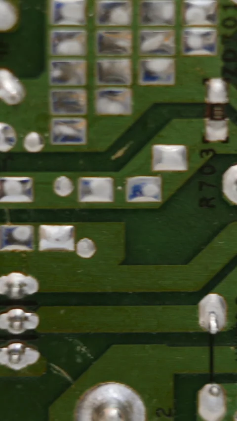 Green Printed Circuit Board In Motion, Video stock 302540602