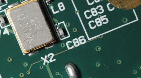 Green Printed Circuit Board PCB Macro Close-up Pan Stock Footage 56480063