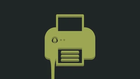 Green Printer icon isolated on black background. 4K Video motion graphic Stock Footage 235595697
