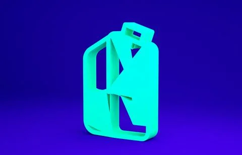 Green Printer ink bottle icon isolated on blue background. Minimalism concept Stockillustratie