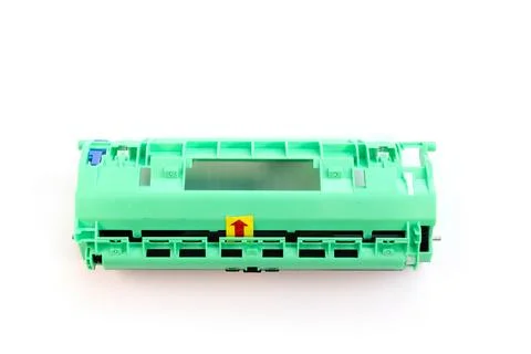 Green Printer Laser Roller Unit on White Background Stock Photos