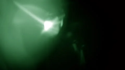 Green prism flare light leak overlay left for compositing Stock Footage 342565198