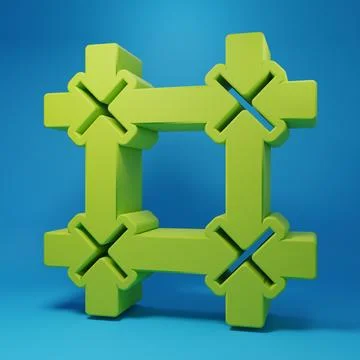 Green Prison window icon isolated on blue background. Minimalism concept. 3.. Ilustración de archivo