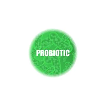 Green probiotic circle banner background Stock Illustration