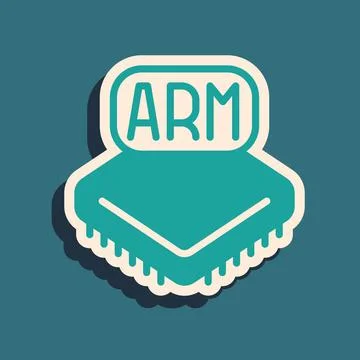 Green Processor icon isolated on green background. CPU, central processing unit Illustrazione stock