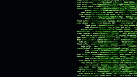 Green programming code background with copy space in a seamless loop Stock Footage 347394593