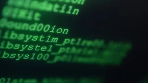 Green programming code. coding software with green language. Video stock 205858912