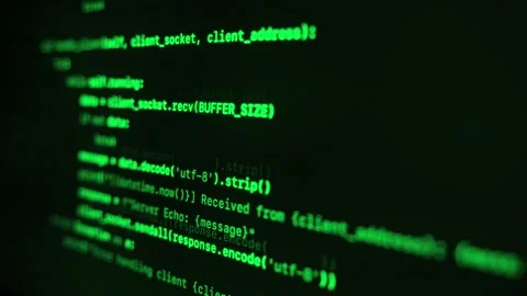 Green programming Code on Dark Screen Background Stock Footage 308479176