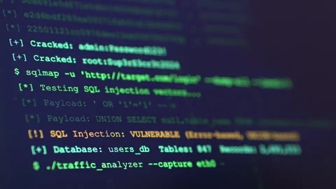 Green programming code lines on dark screen representing cybersecurity systems Stock Footage 332810750