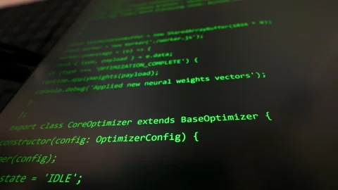 Green Programming Code Lines Displayed on Dark Computer Screen 库存影片 334726739