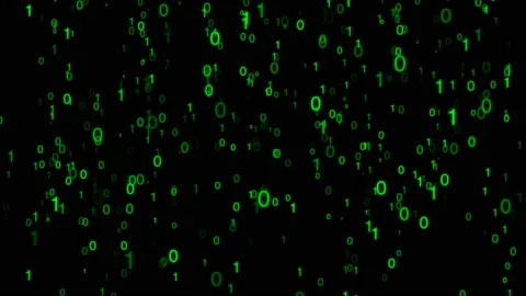 Green programming raining code Stock Footage 96291302