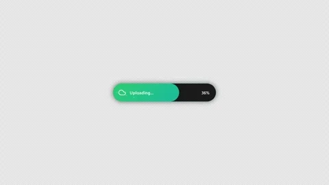 Green progress bar showing data upload status on black background Stock Footage 345265045