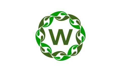 Green Project Solution Center Initial W Stock-Illustration