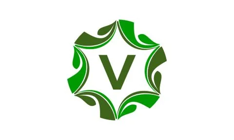 Green Project Solution Center Initial V Stock-Illustration