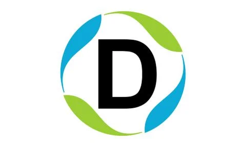 Green Project Solution Letter D Illustrazione stock