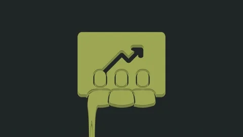 Green Project team base icon isolated on black background. Business analysis and Stock Footage 235510782