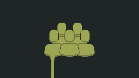 Green Project team base icon isolated on black background. Business analysis and Stock Footage 235510895