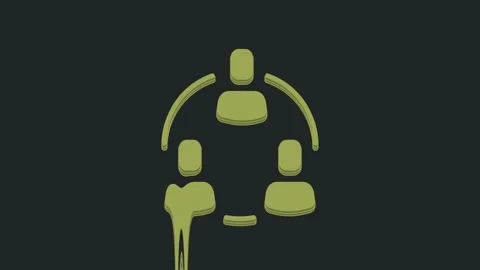 Green Project team base icon isolated on black background. Business analysis and Stock Footage 235511029