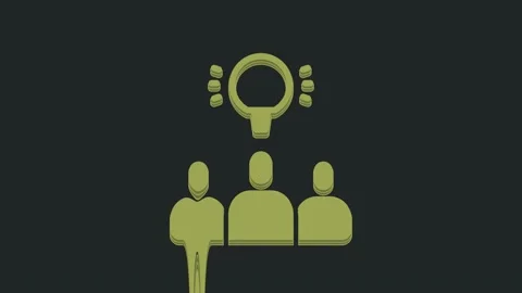 Green Project team base icon isolated on black background. Business analysis and Stock Footage 235592550