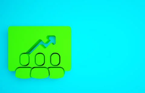 Green Project team base icon isolated on blue background. Business analysis a Stockillustratie