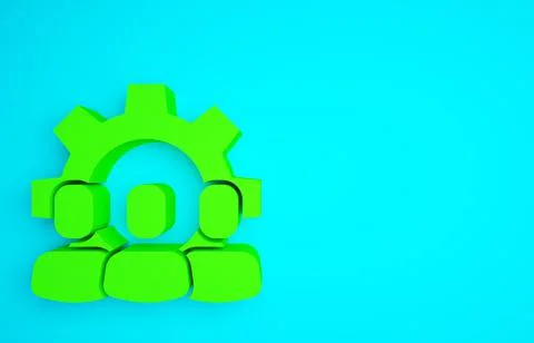 Green Project team base icon isolated on blue background. Business analysis a 스톡 일러스트