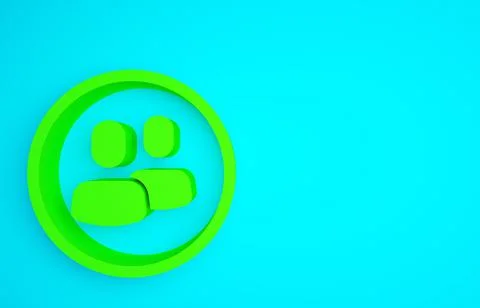 Green Project team base icon isolated on blue background. Business analysis a Stock Illustration