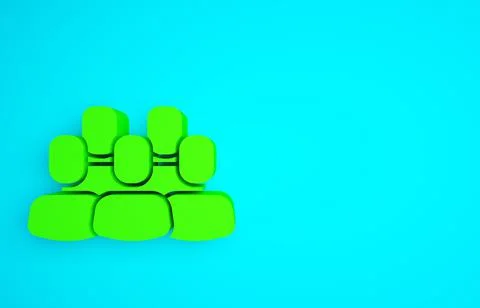 Green Project team base icon isolated on blue background. Business analysis a Illustrazione stock