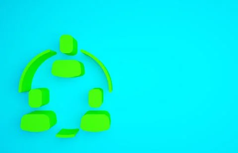 Green Project team base icon isolated on blue background. Business analysis a Illustrazione stock