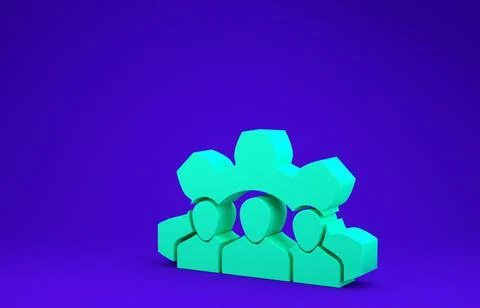 Green Project team base icon isolated on blue background. Business analysis a Stockillustratie