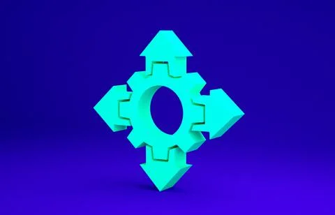 Green Project team base icon isolated on blue background. Business analysis a 스톡 일러스트