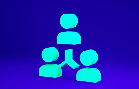 Green Project team base icon isolated on blue background. Business analysis a Illustrazione stock