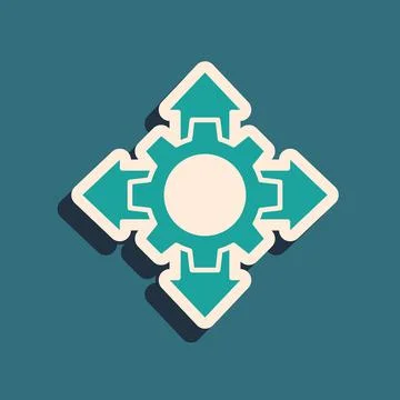 Green Project team base icon isolated on green background. Business analysis and Illustrazione stock