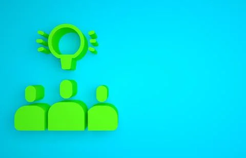Green Project team base icon isolated on blue background. Business analysis and Stock Illustration