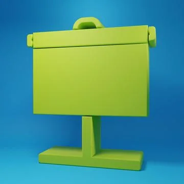 Green Projection screen icon isolated on blue background. Business presenta.. Stock Illustration