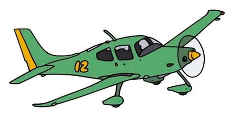 Green propeller airplane Stock Illustration