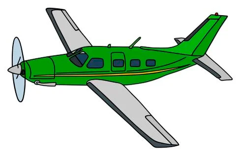 Green propeller airplane Stock Illustration