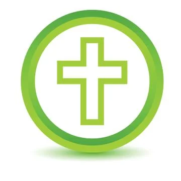 Green Protestant Cross icon Stock Illustration