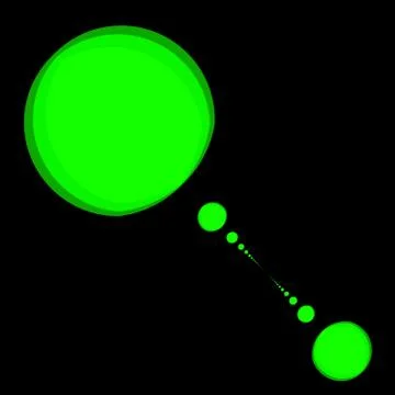 Green psychedelic blobs. Many colored ball shapes. Modern stylish deco. Syste Stock Illustration